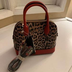Red and Cheetah Print Purse